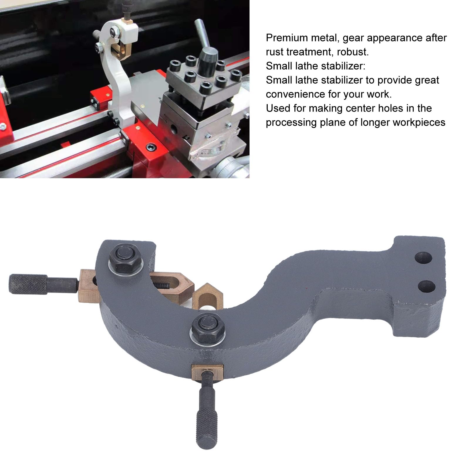 Mini Torno Estable, Estabilizador de Torno de Metal de Alta Rigidez Fijo para 8x16 210x400 210x750 210x800 220x600 220x750 MX 210 WM 210, Soporte Central de Torno Fácil Corte