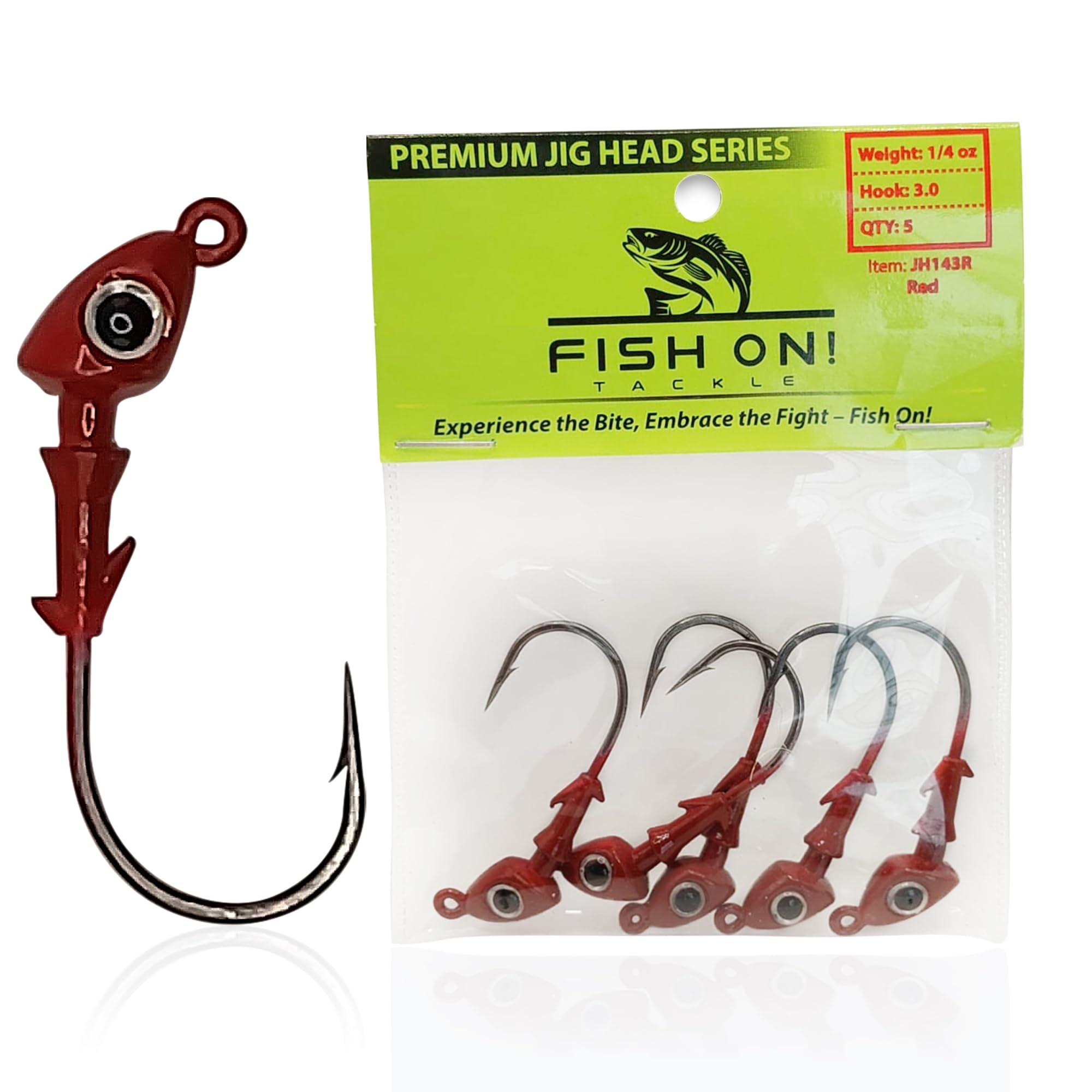 Jig Heads Pack of 5 - Fishing Jigs with Super Sharp Black Nickel Hooks - Double Locking Bait Stays & Multi-Color 3D Eyes - Perfect for Freshwater & Saltwater Fishing