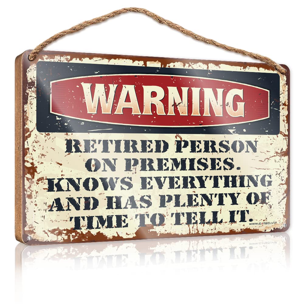 FRINTOXA Sarcastic Signs Retired Person On Premise Wooden Sign(15X28CM)