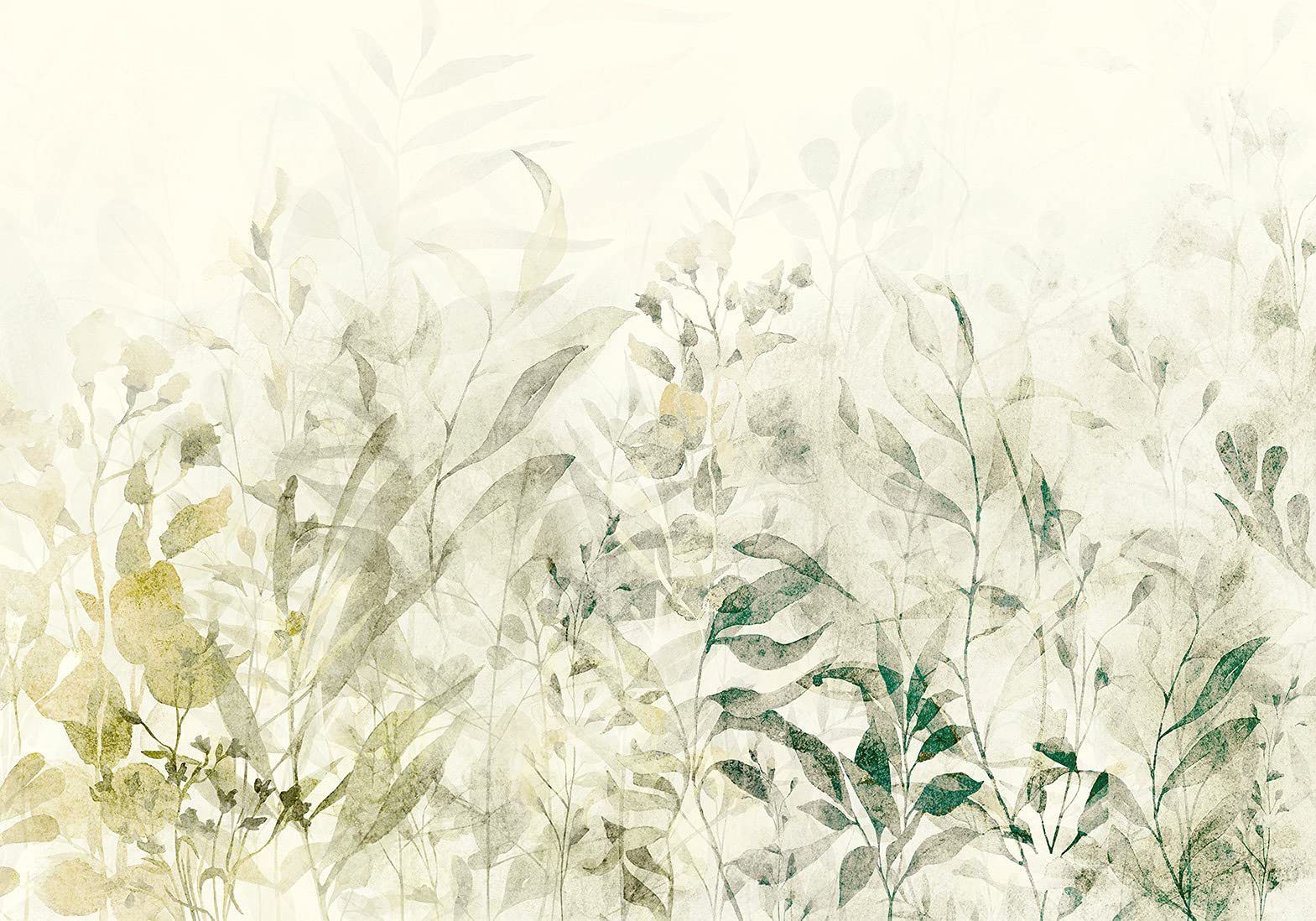 murando - Carta da Parati Adesiva Fogliame 294x210 cm Fotomurali Adesivi Murali Rivestimento Parete Moderna per Pareti Adesiva Muro Decorativo Fotomurale Natura Botanico Impianti Prato beige