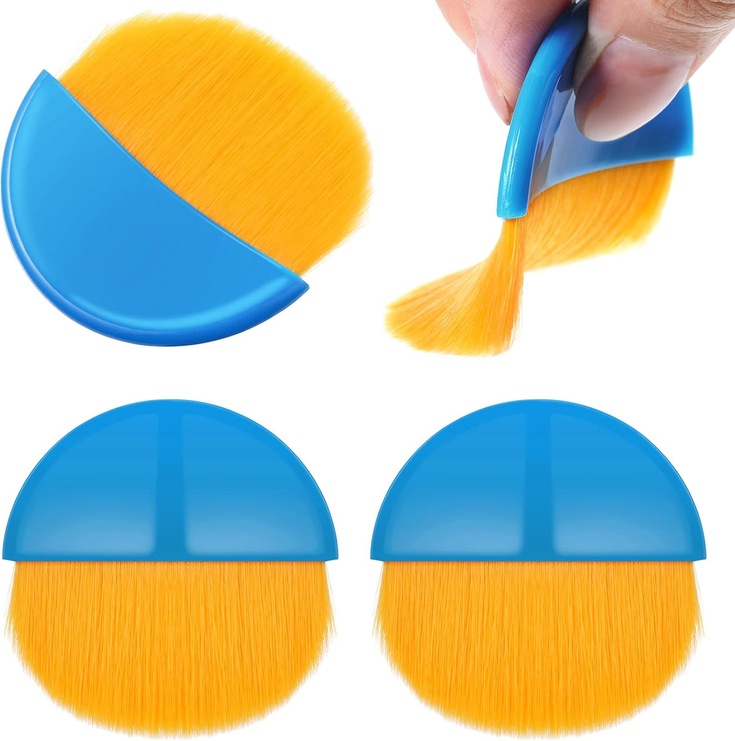 4 Pieces Brush Applicator Diamond Painting Brush Accessories Tools, Artist Drawing Flat Brush for Christmas DIY Gesso, Varnishes, Oil Paint, Acrylic Painting, Watercolor (Blue and Gold)