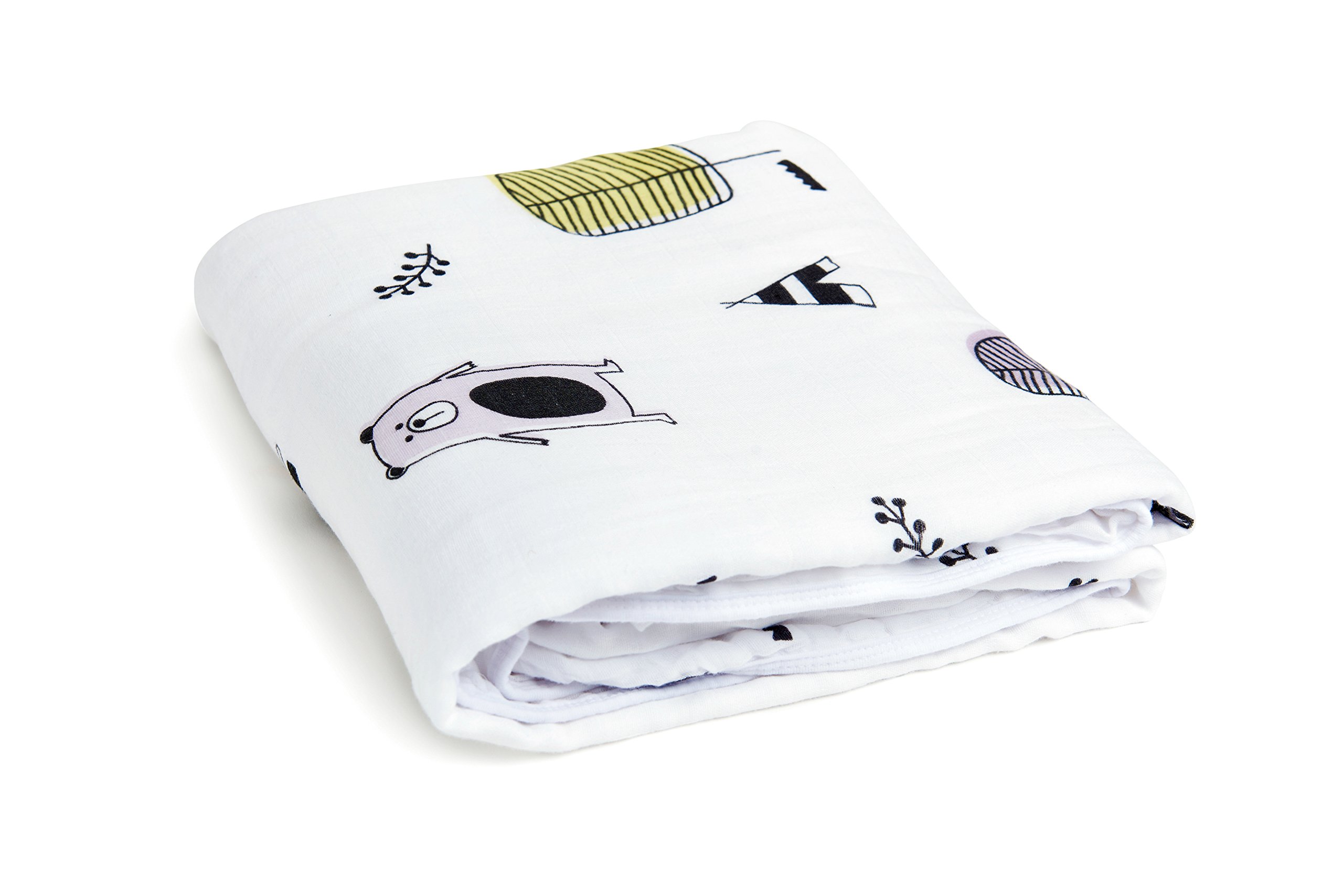 Clover & Sage Manta de muselina orgánica para bebé, 100% algodón hipoalergénico, mantas de cama – osos de abrazos