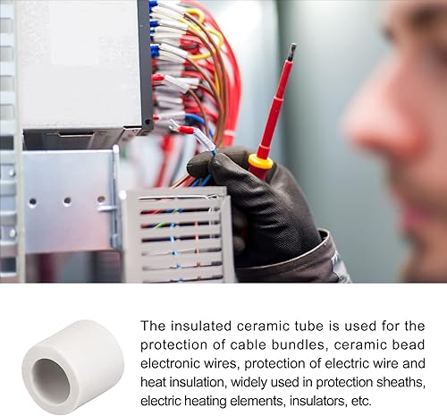 Vista 28 de Tubo de cerámica con cableado de cerámica [para protección de aislamiento térmico de paquete de cables] - 20 unidades/0.157 in x 0.276 in x 0.394 in