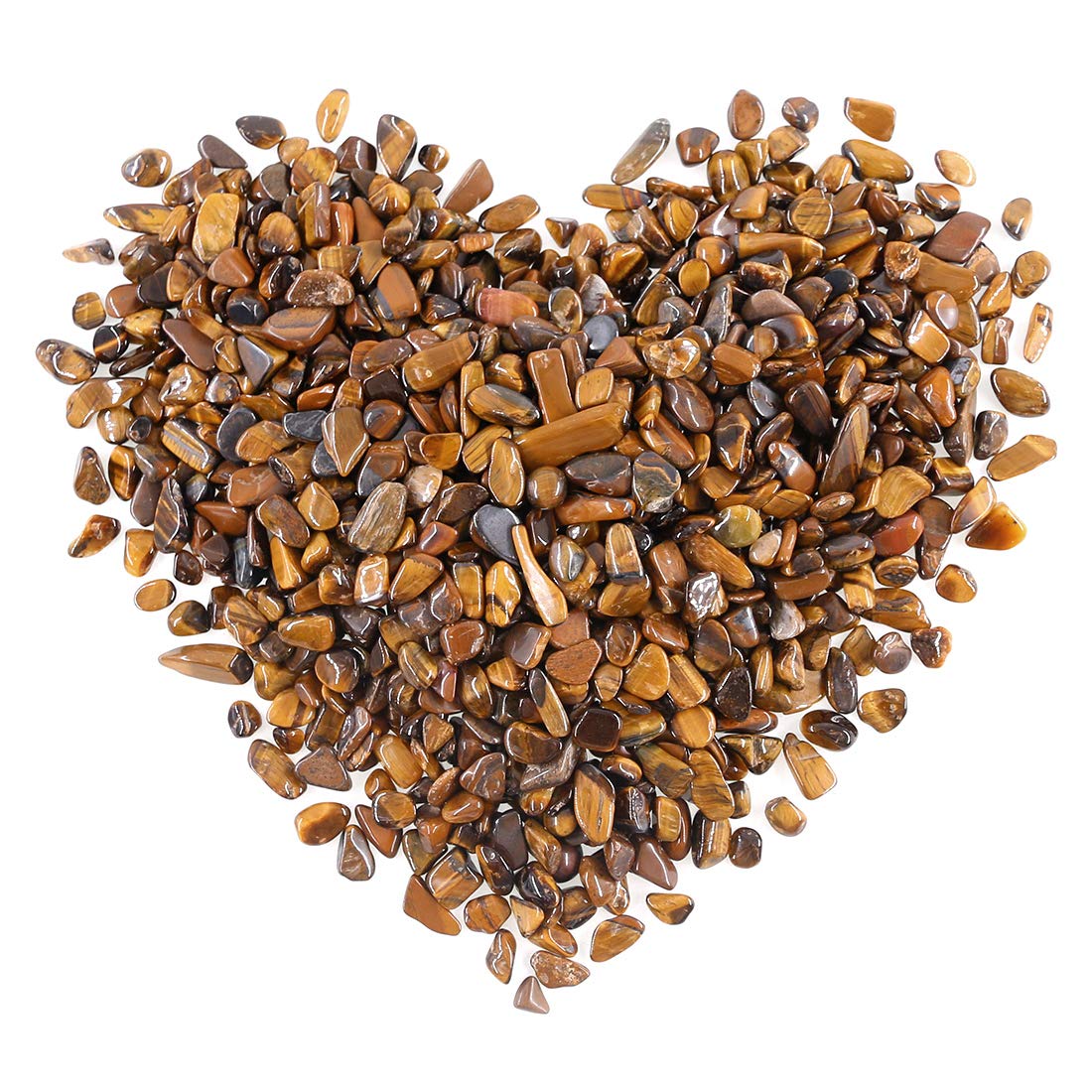 Swpeet 1 Pound Tiger's Eye Small Tumbled Chips Stone Gemstone Chips Crushed Pieces Irregular Shaped Stones Crystal Chips Stone Perfect for Jewelry Making Home Decoration