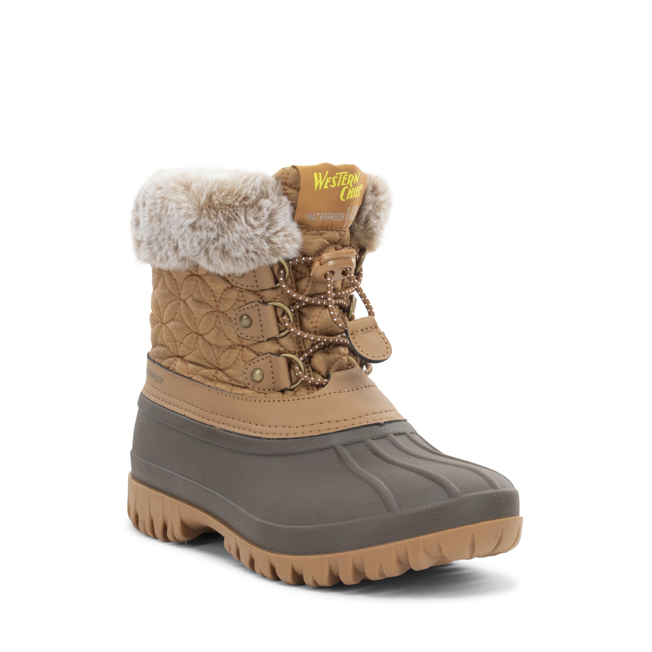 Western Chief Womens Polar Waterproof Insulated Ankle Snow Boot with Faux Fur Collar and Memory Foam Insole