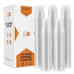Turbo Bee 12oz Plastic Cups 300 PackDisposable Clear Drinking Cups for Home, School, Office & EventsTransparent Tumblers for Drinks, Samples & Commercial Use