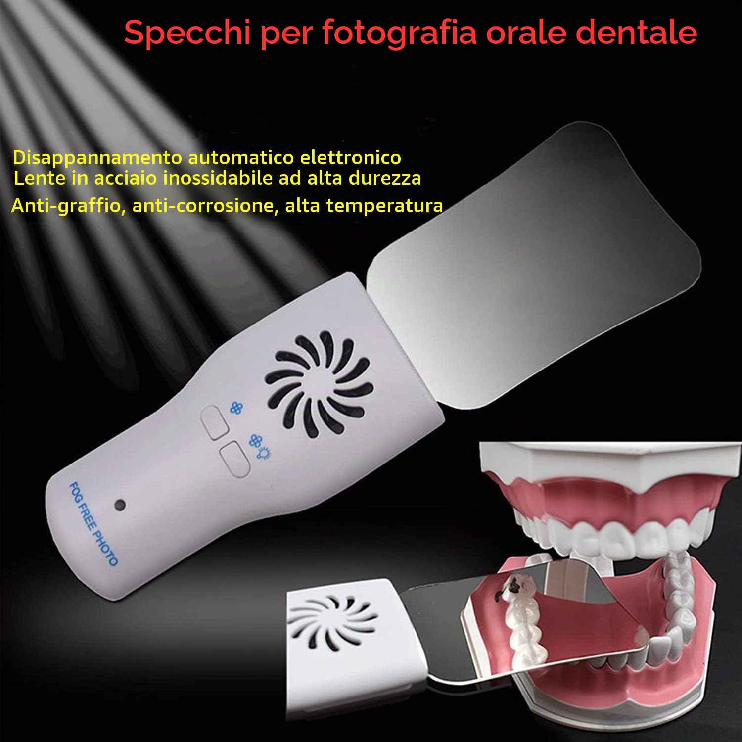 Specchi Dentali della Fotografia Orale, Specchio Antiappannamento della Foto del Dentista Vetro Riflettore Occlusale