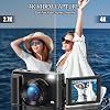 كاميرا رقمية،4 K UHD 48 ميجابكسل التركيز التلقائي Vlogging كاميرا لليوتيوب مع 16 X التكبير الرقمي،180° الوجه كاميرا الشاشة مع بطاقة 32 G وعدسة الأشعة فوق البنفسجية، كاميرا مدمجة للمراهقين، المبتدئين، الكبار الأسود