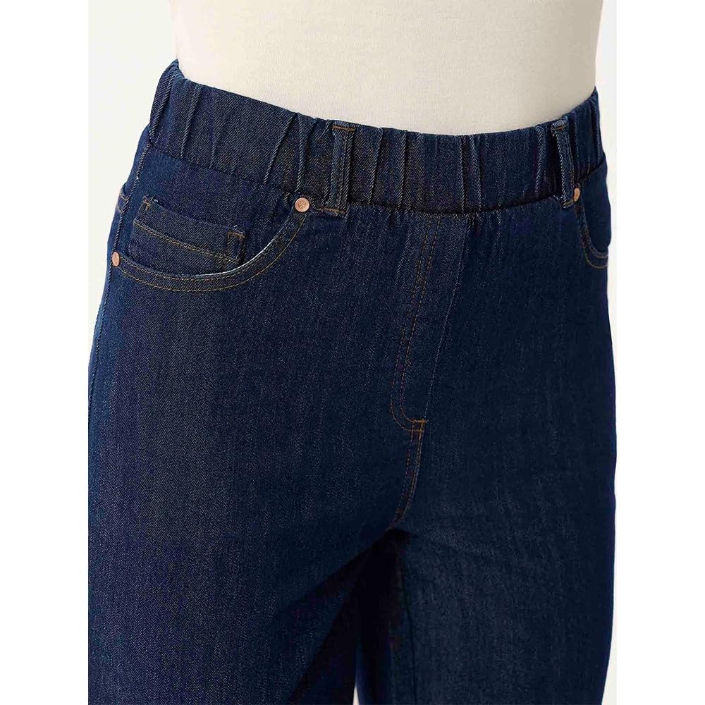 RAGNO Jeans Donna a Zampa Gamba Leggermente scampanata, Vita Elasticizzata, finte Tasche Laterali,comode Tasche Posteriori, Realizzato nell’Esclusivo Tessuto 4 Seasons Denim. vestibilità comod.