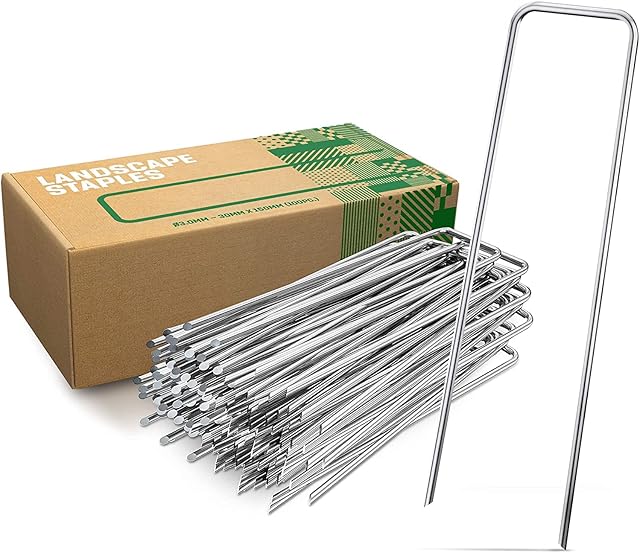 GardenGloss® Garden Pegs Stakes Made of Anti-Rust Steel (100 Pieces) - Strong Ground Pegs for Membrane, Fence & Camping - 6 Length, 1.2 Width, Ø 0.12