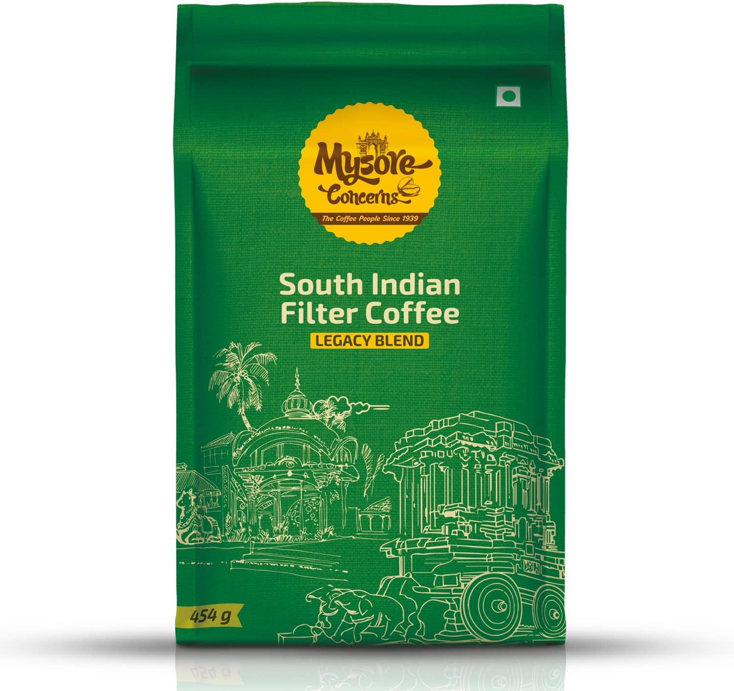 MYSORE CONCERNS|Legacy Blend|Ground Coffee Packet| South Indian Filter Coffee|100% Pure Coffee|Freshly Roasted (454G) (Pack Of 5, South Indian Filter)