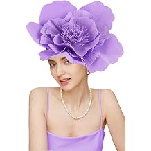 Gionforsy Flower Fascinators Hat Tea Party Hats for Women Flower Cocktail Headband for Wedding