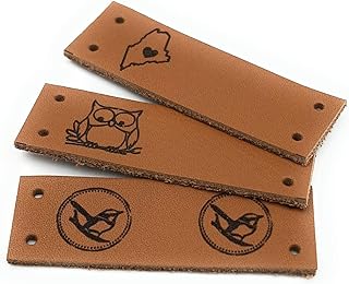 Center fold labels Personalized leather labels Custom leather tags Logo labels Knitting labels Branding tags Leather label Set of 25 pc