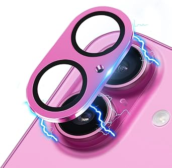 Compatible with iPhone 16 and 16 Plus Camera Lens Protector, Upgraded Anti-Scratch Tempered Glass Metal Camera Screen Protector Shockproof Full Protective Lens Cover