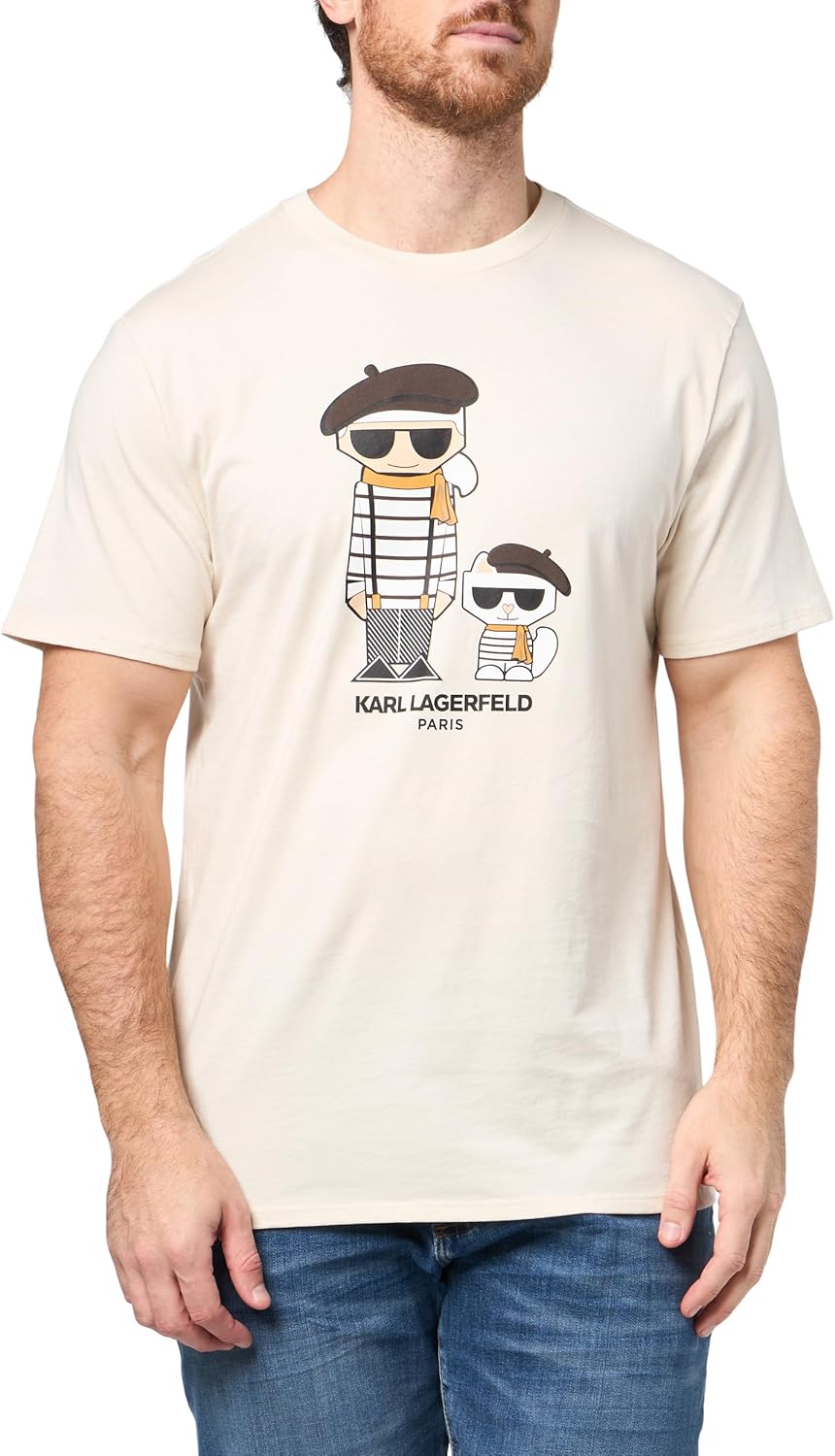 Karl Lagerfeld Men's Pullover Short Sleeve Choupette T-Shirt