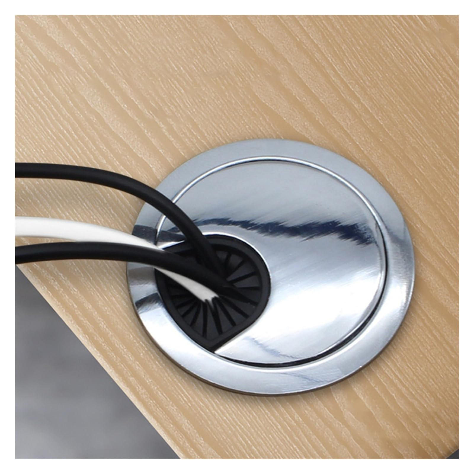 Kable na biurko 50/60/80 mm, do organizera biurowego (srebrny, 80 mm)