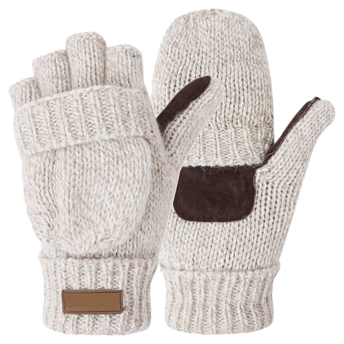 Guantes Viento Deportivos Guantes Sin Dedos De Punto Invierno Medio Dedo Convertibles Cálidos Unisex Regalos De Invierno