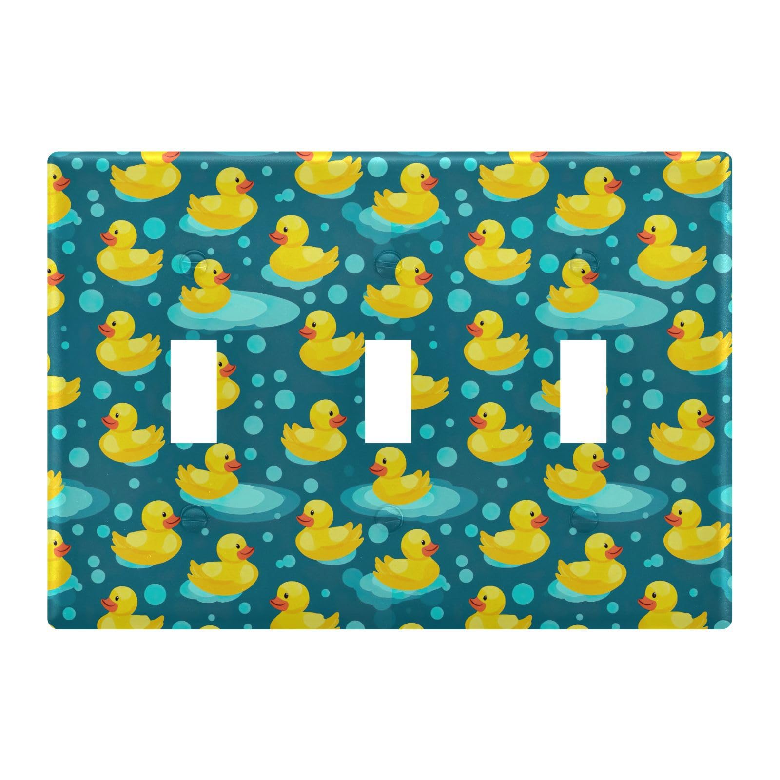 Light Switch Cover Cute Yellow Duck Wall Plates for Electrical Outlets 3 Gang 202b3316