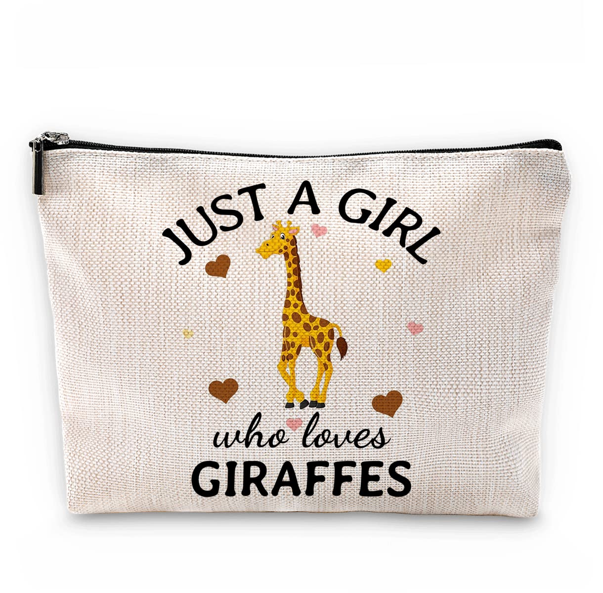 Sufamb Just A Girl Who Loves Giraffes Makeup Bag,Cute Cartoon Giraffe Cosmetic Pouch for Women Girls,Christmas Birthday Gifts for Giraffe Lovers