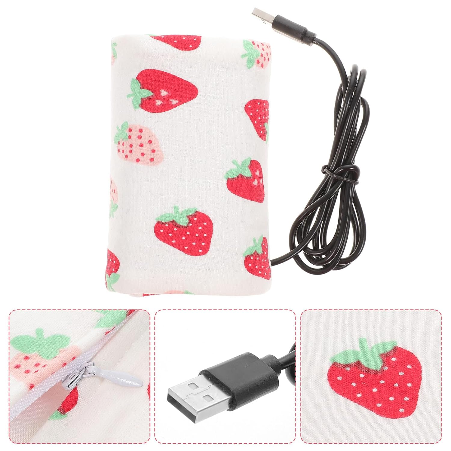 USB Portable Bottle Warmer Bag for Travel Cloth Material Milk Bottle Insulator with USB Charging Compact and Firm Fit for Breastmilk Feeding Convenient Heat Keeper Go Use