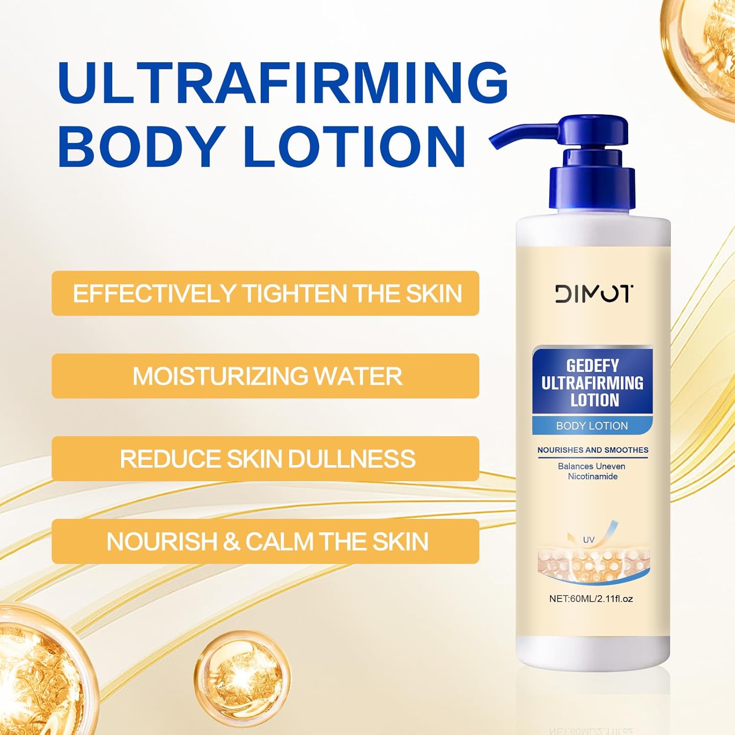 DIMOT Ultra Firming Body Lotion,Tighten Moisturising Skin Body Cream, Anti Aging Nourishes and Smoothes Lotion for All Type Skin Care, Even Tone, 2.11 fl oz (1) - Image 3