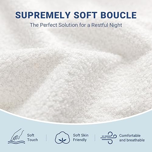 Miniatura 6 de Allewie Base de cama tamaño Queen con 4 cajones de almacenamiento de gran tamaño, tela de peluche suave, cama de plataforma tapizada Boucle, soporte