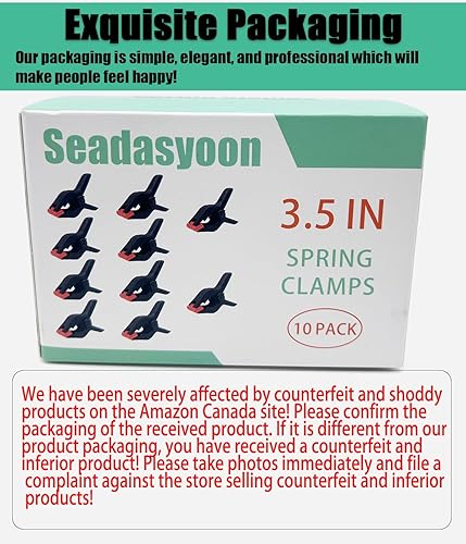 Miniatura 10 de Abrazaderas de resorte, paquete de 20 clips de resorte profesionales de plástico resistente de 2.5 pulgadas para manualidades, clips de fondo para