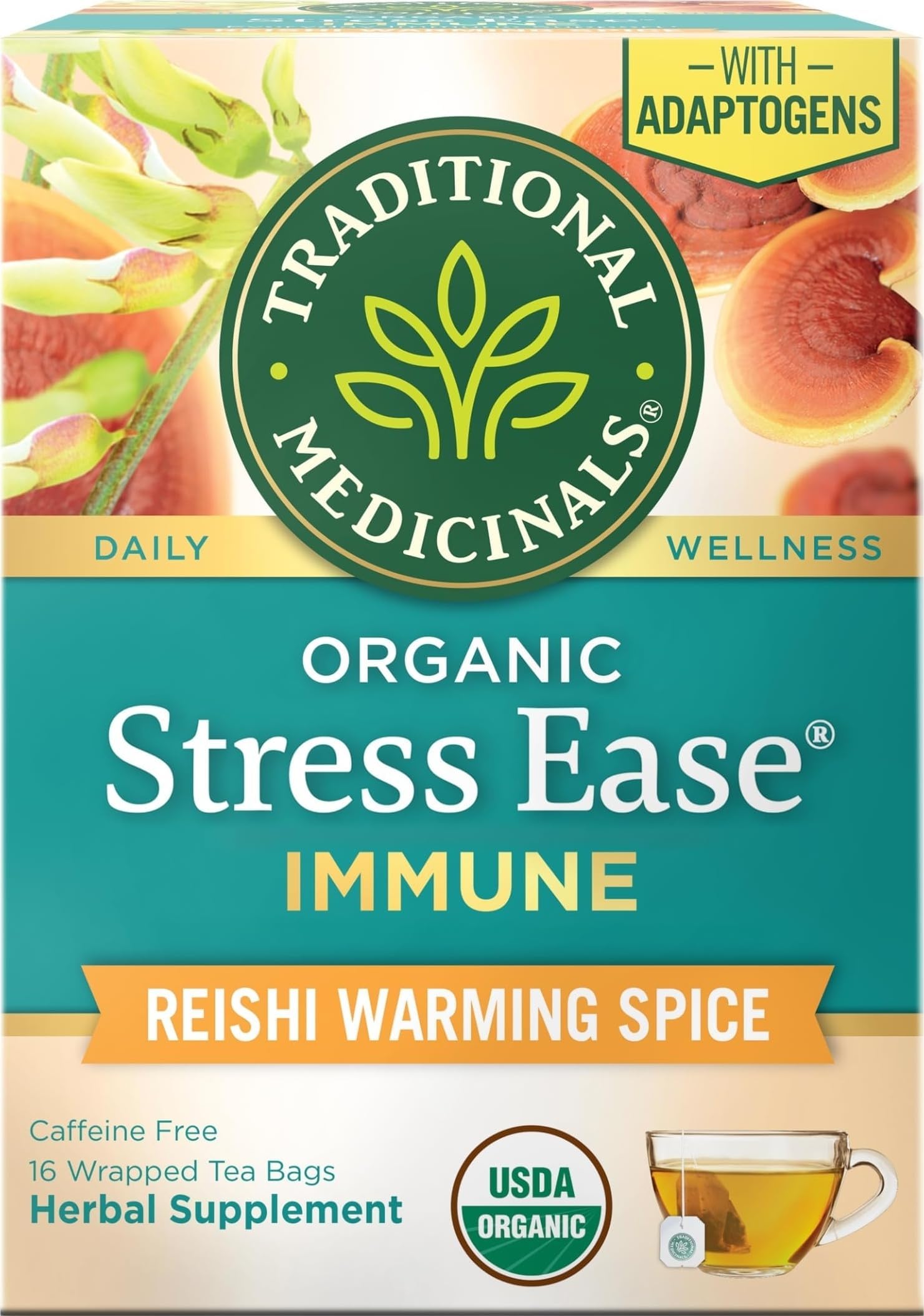 Traditional Medicinals Organic Stress Ease Immune, 16 Tea Bags