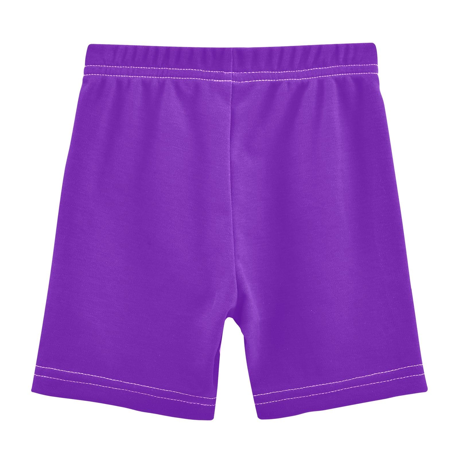 Purple Cartwheel Shorts for Girls Bike Shorts Breathable Under Dress Dance Short Size 8