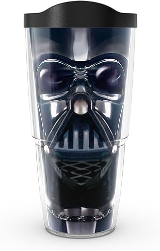 Tervis Vaso de plástico aislado de doble pared hecho en Estados Unidos mantiene las bebidas frías y calientes, 24 onzas, Darth Vader