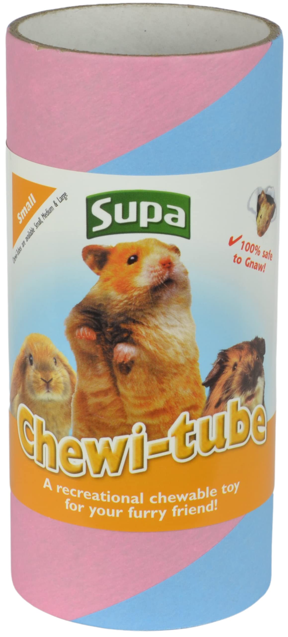 Supa Small Chew-i-Tube, Pack of 10, Helps to Promote Exercise and Stimulation for a Healthier & Happier Small Pets. Tube Size 15cm (L) x 6.8cm (W) x 6.8cm (D)