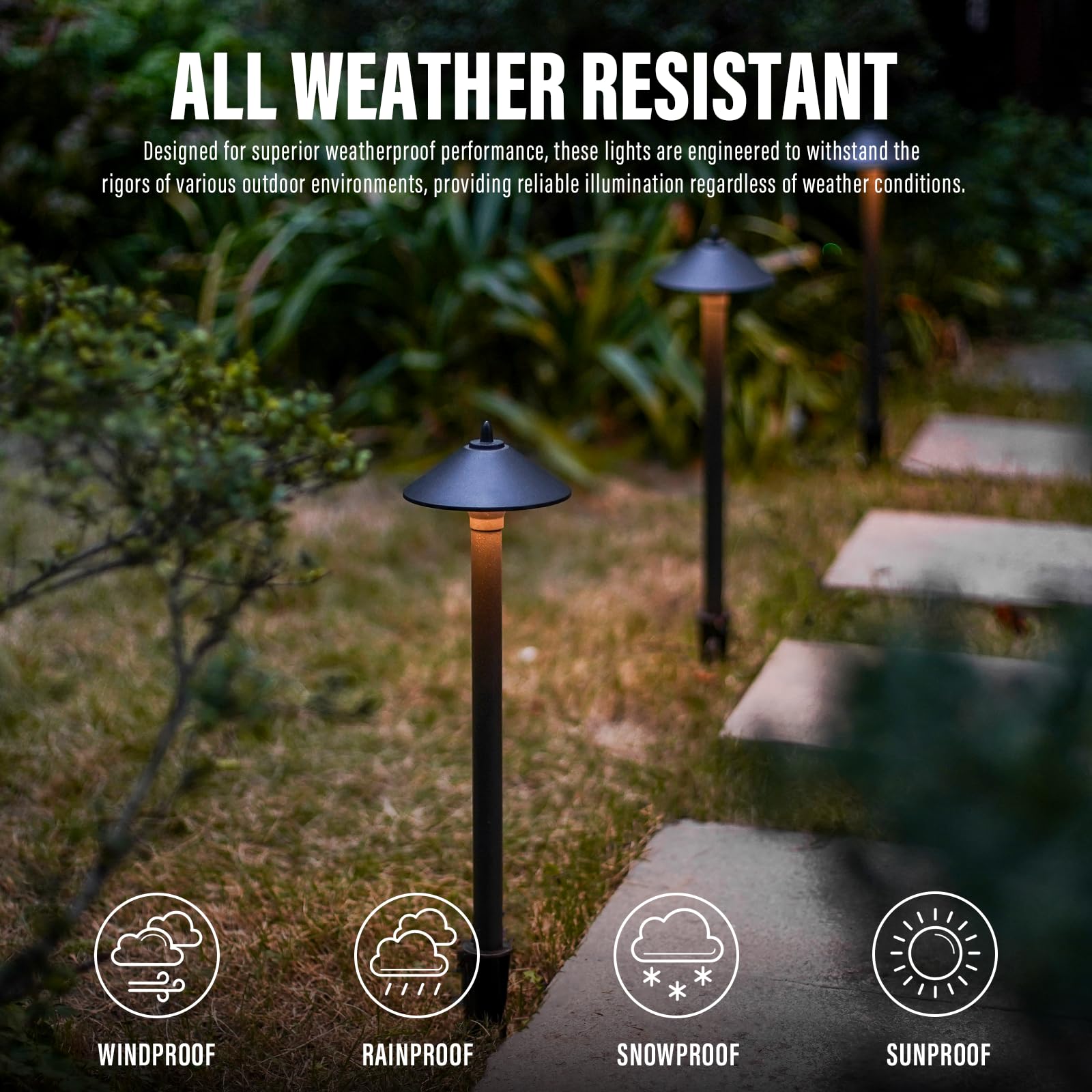 212 LaNd VENUS MANUFACTURING 24PK Low Voltage LED Pathway Lights 1.2W