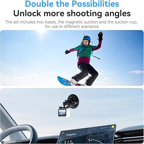 Miniatura 6 de Gimble - Soporte de dirección de liberación rápida para cámara y base de succión magnética compatible con DJI Osmo Pocket 3, soporte de montaje de