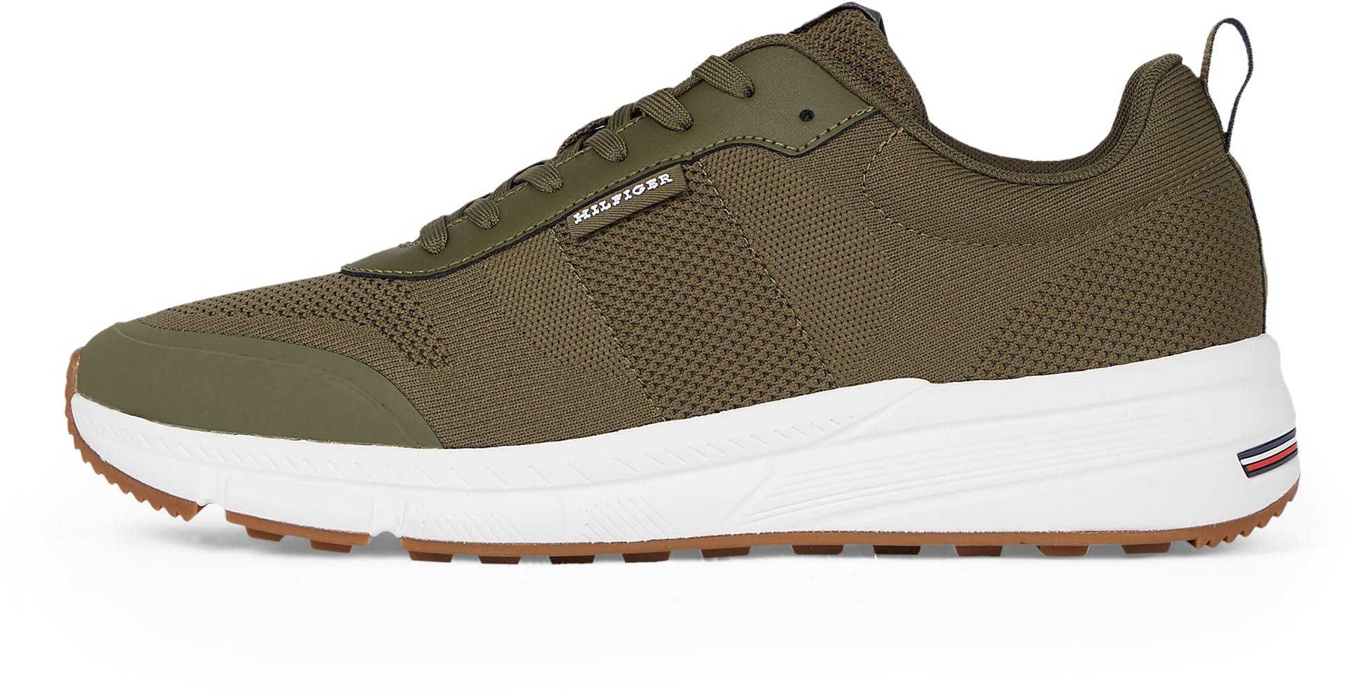 Tommy Hilfiger Men’s Lightweight Modern Knit Runner Trainers, Green (Army Green), 6.5
