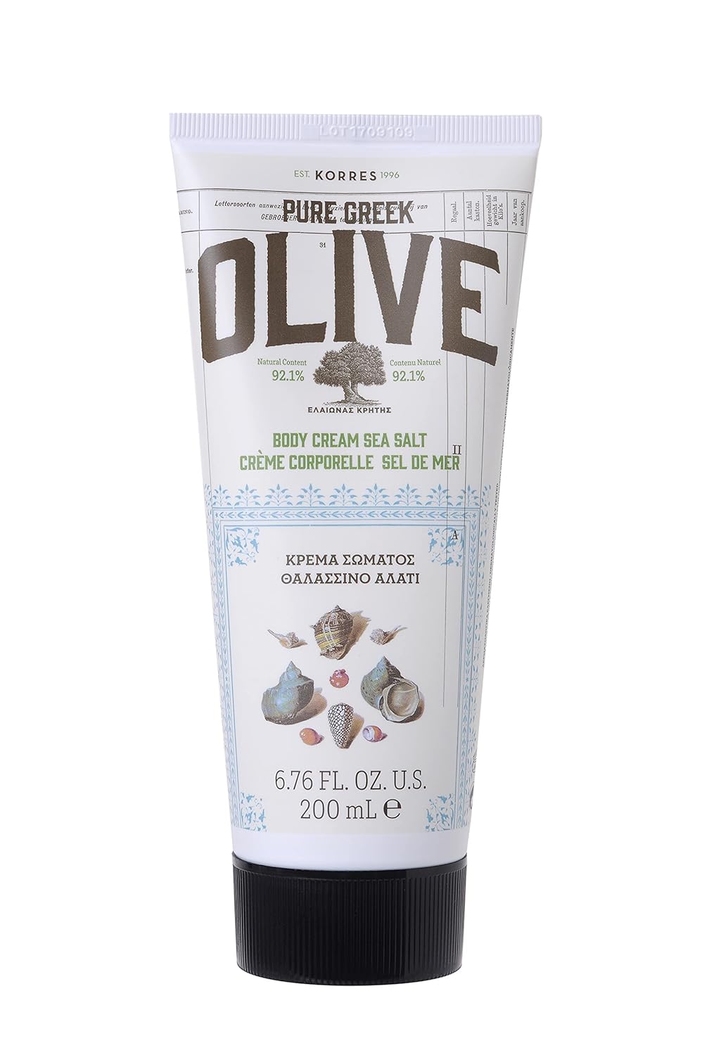 KORRES Olive Body Lotion for Dry Skin, Moisturizer Cream with Vitamin E, Aloe and Pure Greek Olive Oil for Body Care, Hydrating and Nourishing for Smooth, Supple Skin, Sea Salt Scented, 6.76 fl oz - Image 6