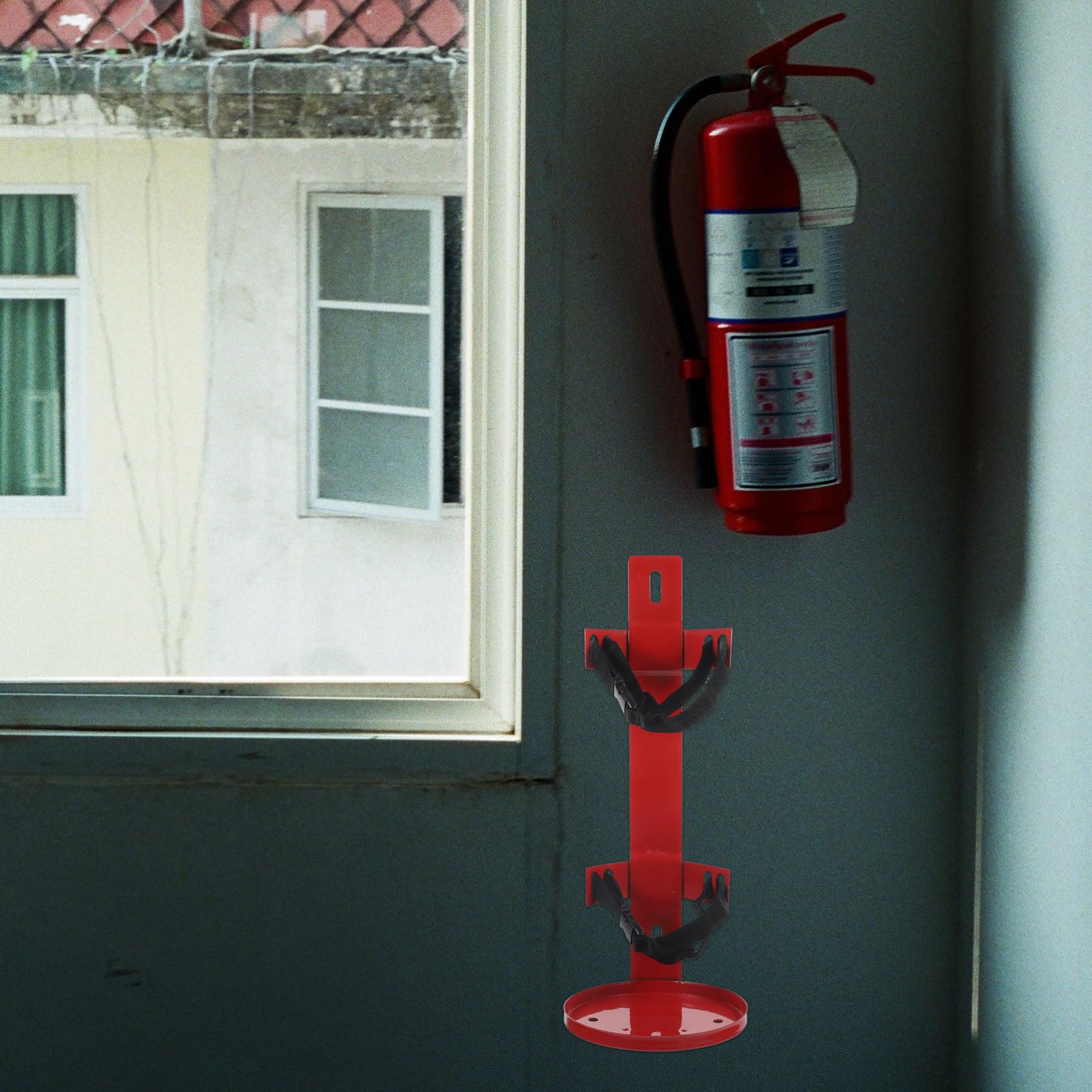 POPETPOP Soporte Ajustables con Hierro de para Incendios de Correas Extintor en Fácil de Poliéster Diseño para Montaje Pared Instalación y para Hogar Hotel