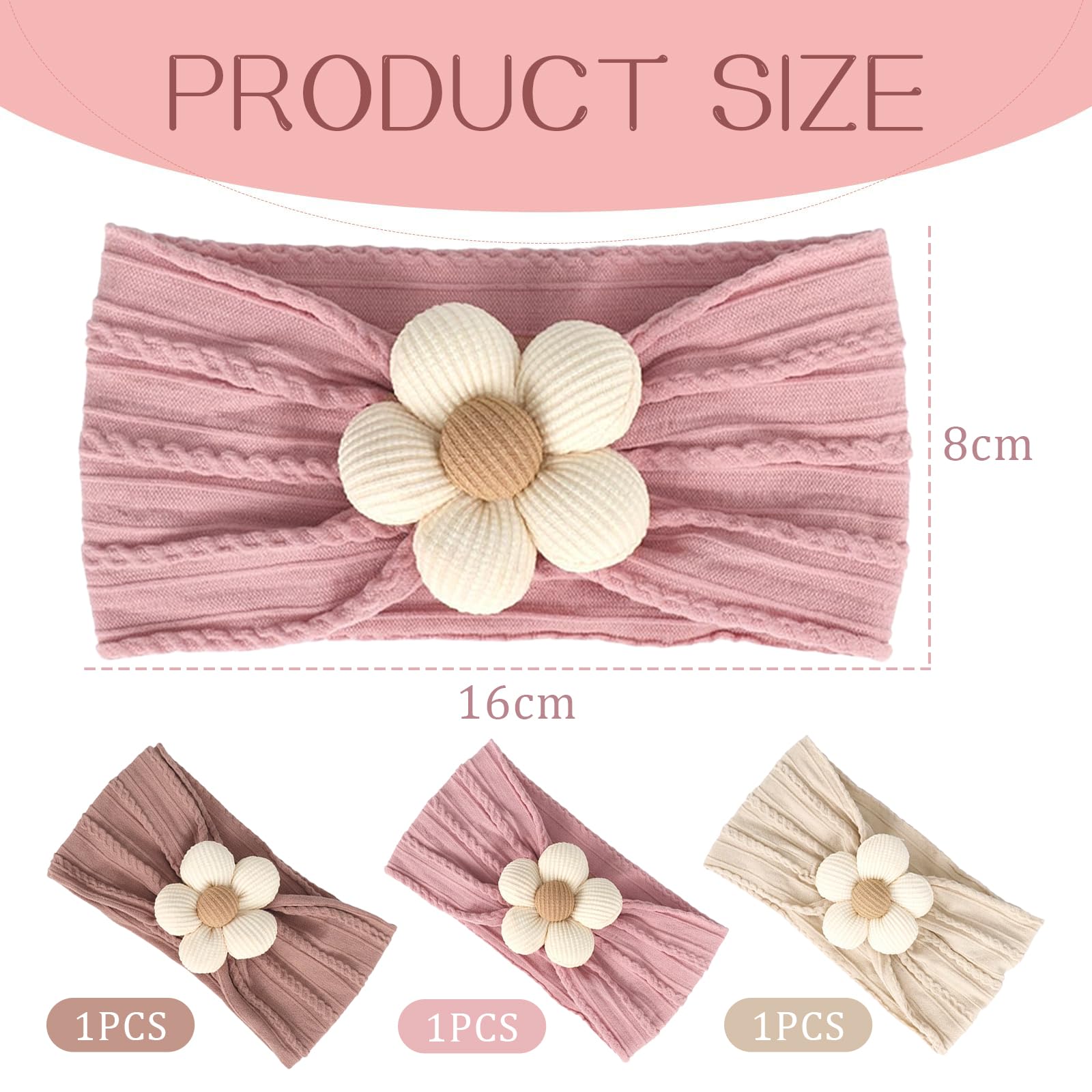 Fascine Per Capelli Neonata - Set 3 Pezzi Morbide In Nylon Color K 814246