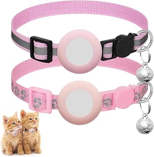 2pcs Cat Necklace, Reflective Cats Necklace with Clock and Stand, Kitten Necklace, Anti-choking, Cute Kitten Necklaces for Boys, Girls(Pink)