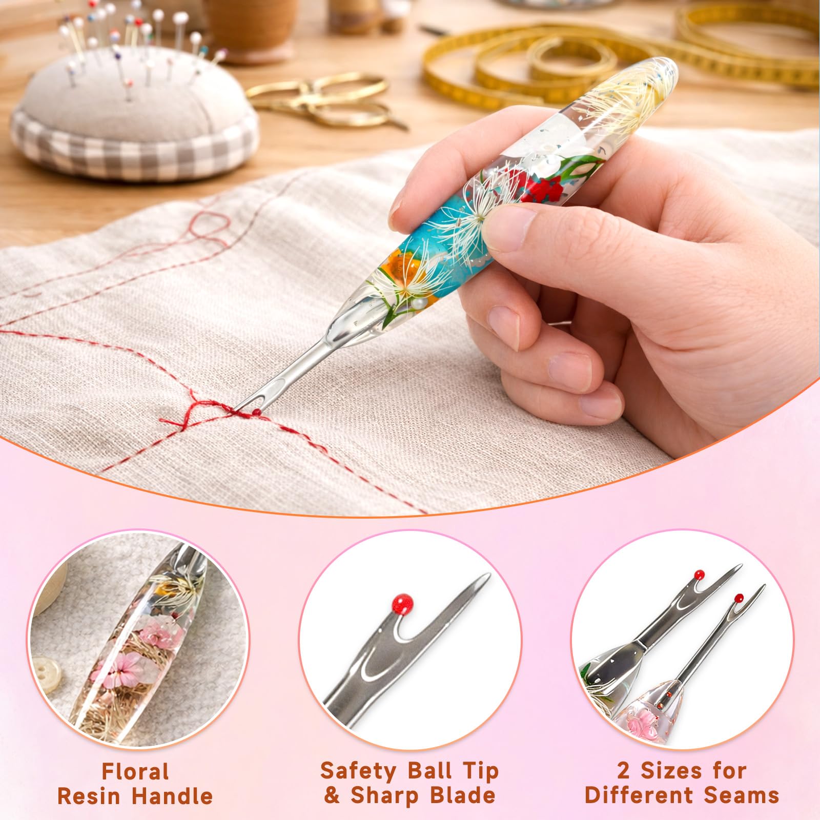 Reessy Seam Ripper Set - Sewing Tools & Stitch Removal -4 Reessy Seam Ripper Set - Sewing Tools & Stitch Removal -4