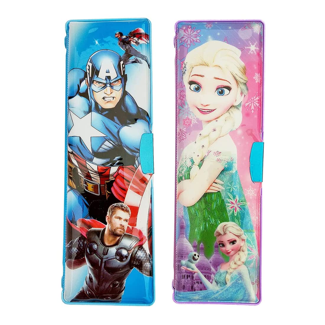 Sloies Magnetic Dual Side Door Plastic Pencil Box | with Multi Printed | 3 to 15 Years | Boy and Girls Best Return Gift for Kids in Bulk | (Pack of 2) (B09YR6XSN4) Amazon Price History, Amazon Price Tracker