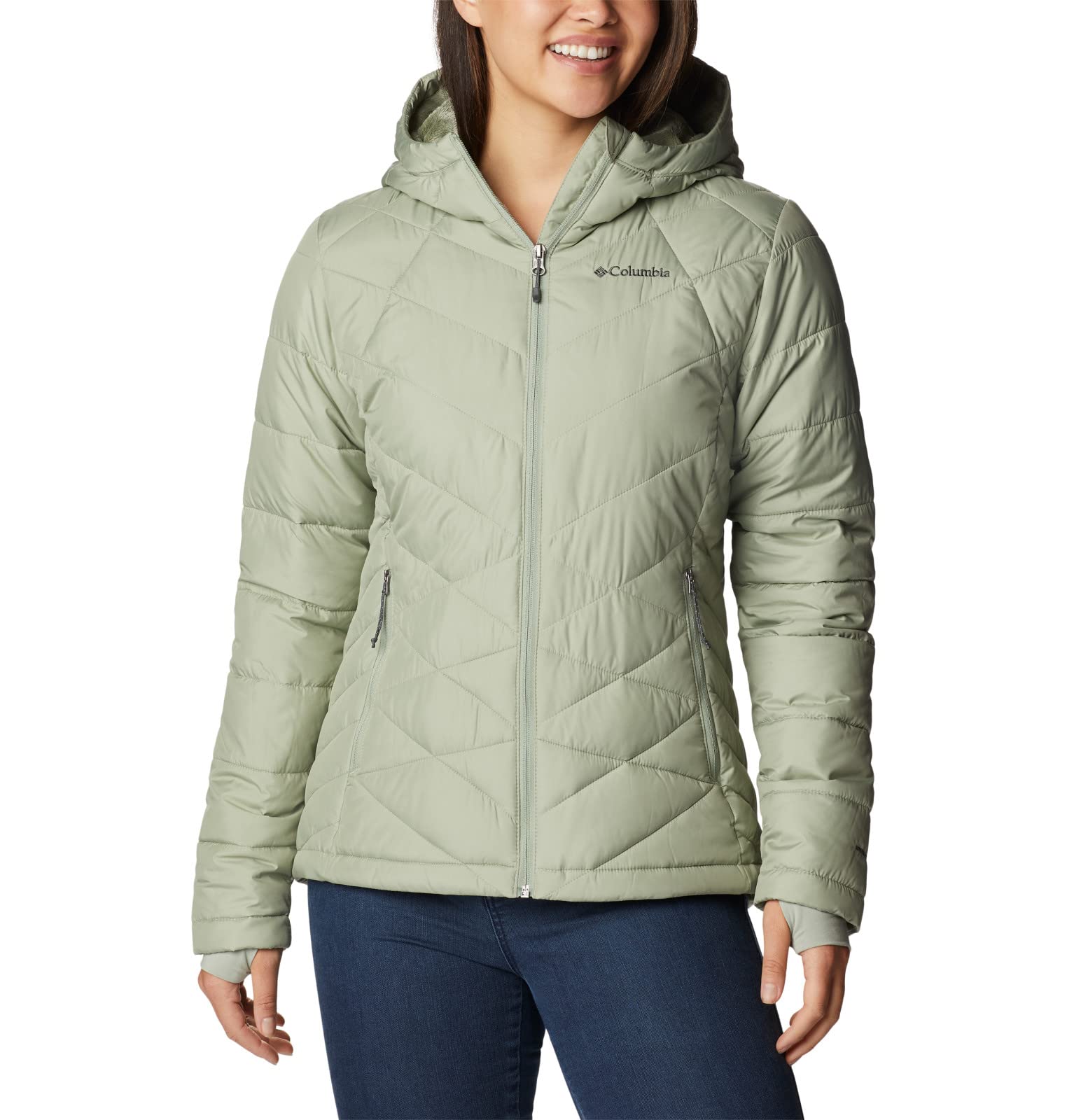 columbia Women's Omni-Heat Reflective Heavenly Hooded Hiking & Trekking Down Standard Length Jacket-picture-33