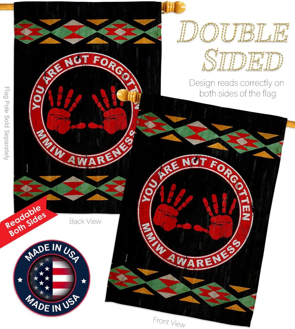 MMIW Awareness House Flag Support Cause BLM Anti Racism Justice Revolution Movement Equality Social Decoration Banner Small Garden Yard Gift Double-Sided, Made in USA
