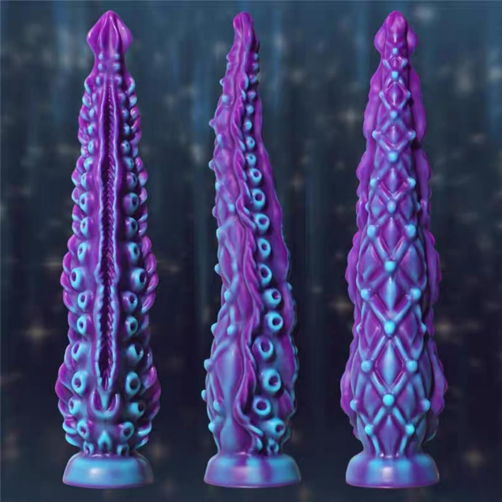 Anal Plug Tentacle Dildo with Suction Cup, 7.1 Inch Monster Silicone Butt Plugs for Prostate Massage & G-Spot Stimuation,Beginner-Friendly Sex Toy for Men & Women: Purple