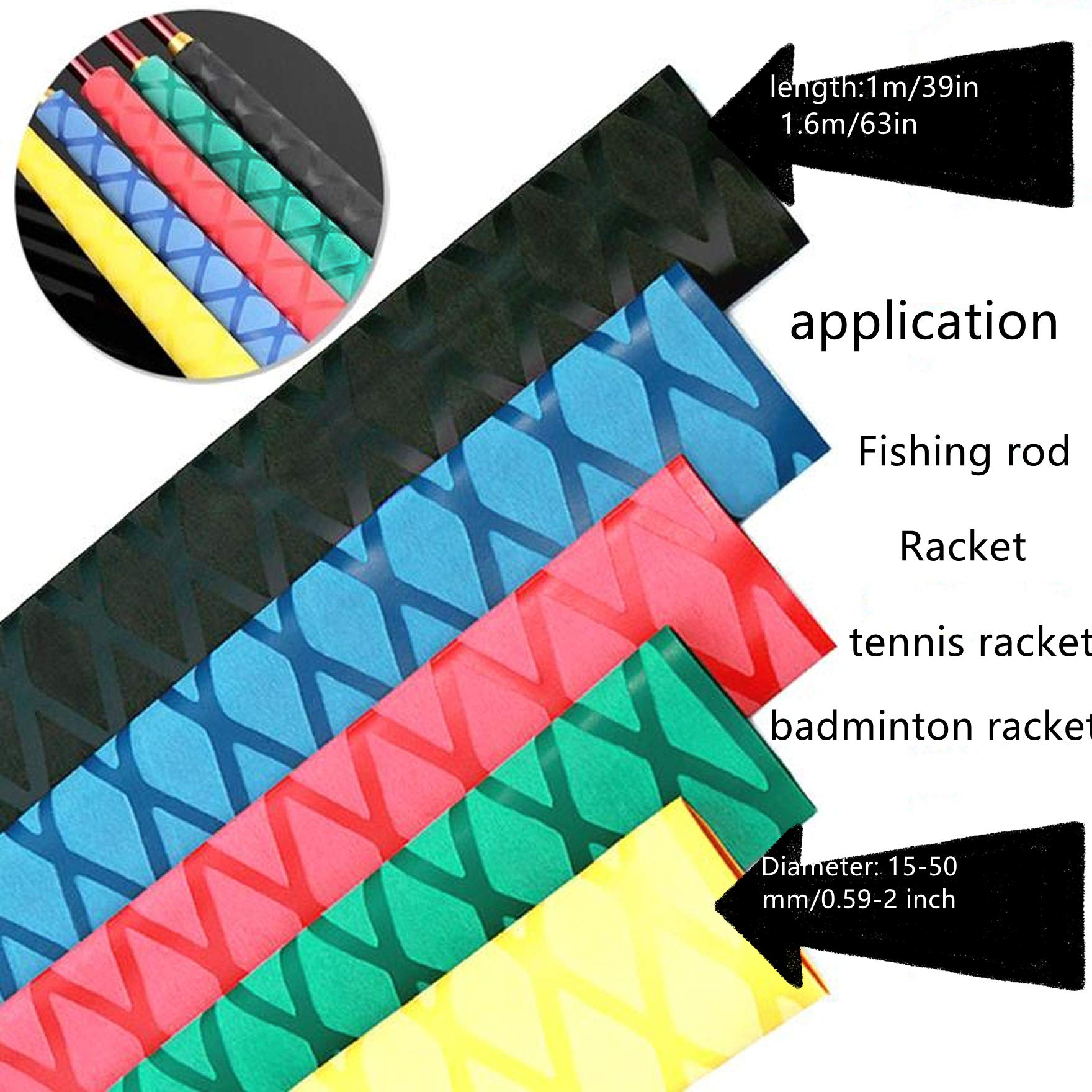 Tubo de Envoltura termorretráctil X-Tube Antideslizante Impermeable para Caña de Pescar y Mango