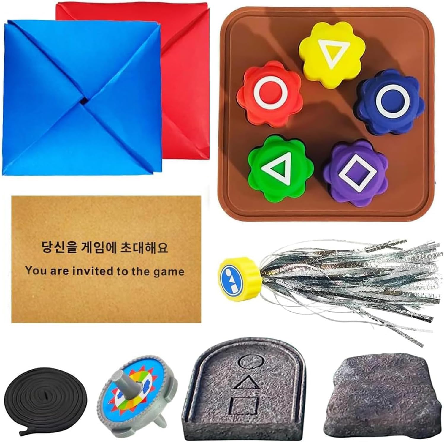 Juego Coreano Gonggi – Set De 5 Piedras + Base – Coordinación Mano-Ojo – Para Niños Y Adultos – Regalo Original Y Portátil