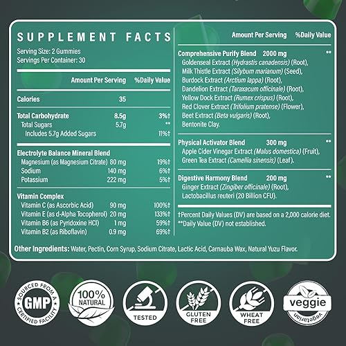 Miniatura 2 de Gomitas de limpieza Detox - Limpieza de hígado, intestino, riñón, desintoxicación y reparación, limpieza rápida y efectiva de todo el cuerpo, lo