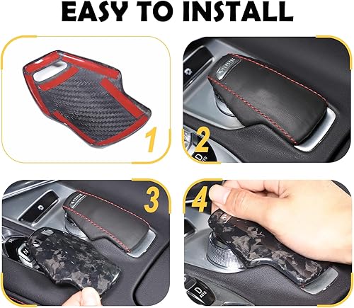 Vista 26 de Cubierta de la perilla de la palanca de cambios compatible con Corvette C8 Z06 Z51 2020 2021 2022 2023, cubierta de perilla de selector de modo