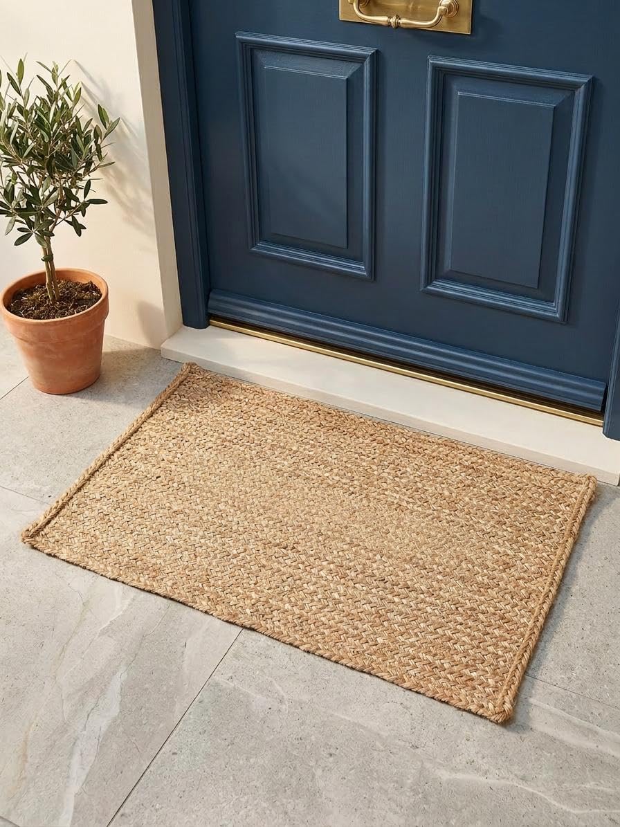 Cotton Area Carpet, Beige Mix, Natural Boho Style, for Indoor and Outdoor, Bedroom, Living Room and Dining (40X60 CM)-image-7