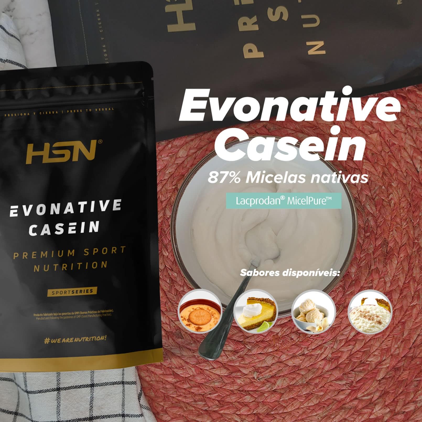 HSN Natives Evonative Casein Mizellen-Kasein (Lacprodan Micelpure von Arla), Haselnusscreme, 2 kg, 87 % reines natives Protein, kein Dosierer enthalten, kein GMO, vegan, glutenfrei und ohne Soja