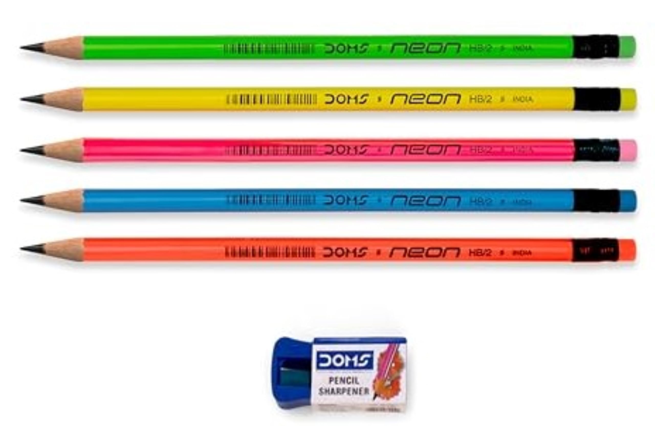 Doms Neon Graphite Pencils - 30 Pack with Accessories -5 Doms Neon Graphite Pencils - 30 Pack with Accessories -5